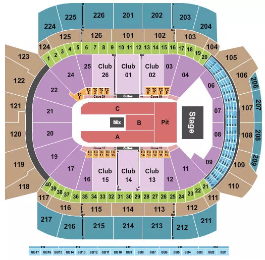seating chart for Climate Pledge Arena - Endstage GA Pit/RSV FLor - eventticketscenter.com