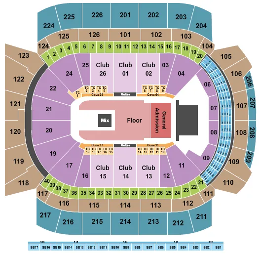 seating chart for Climate Pledge Arena - Endstage GA Pit - eventticketscenter.com