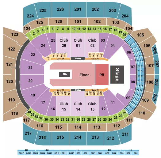 seating chart for Climate Pledge Arena - Endstage GA Pit & Floor - eventticketscenter.com