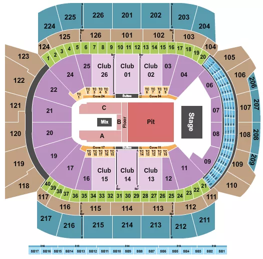 seating chart for Climate Pledge Arena - Endstage PIT & Floor 2 - eventticketscenter.com