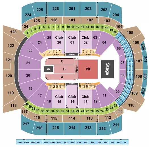 seating chart for Climate Pledge Arena - Endstage Pit & Floor 3 - eventticketscenter.com