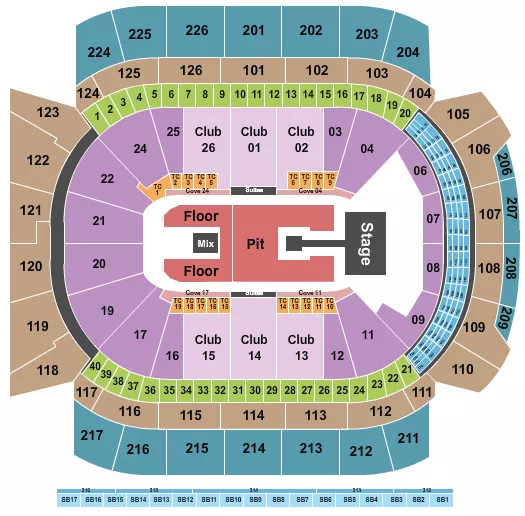 seating chart for Climate Pledge Arena - Endstage Pit - eventticketscenter.com