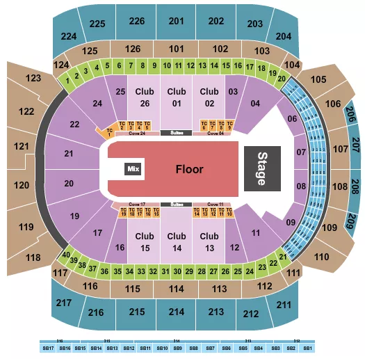 seating chart for Climate Pledge Arena - Endstage Reserved Floor 3 - eventticketscenter.com