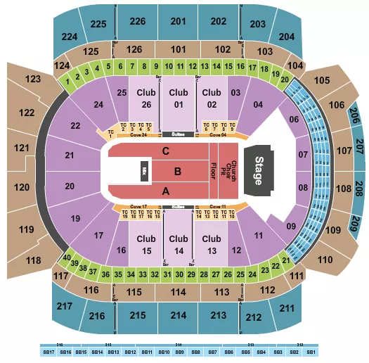 seating chart for Climate Pledge Arena - Eric Church - eventticketscenter.com