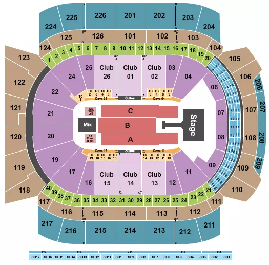 seating chart for Climate Pledge Arena - Jonas Brothers - eventticketscenter.com