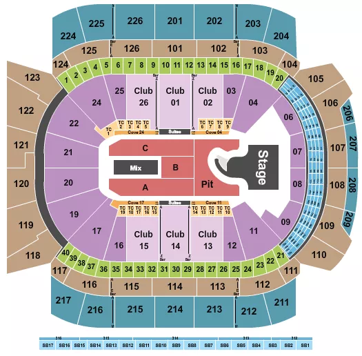 seating chart for Climate Pledge Arena - Megan Moroney - eventticketscenter.com