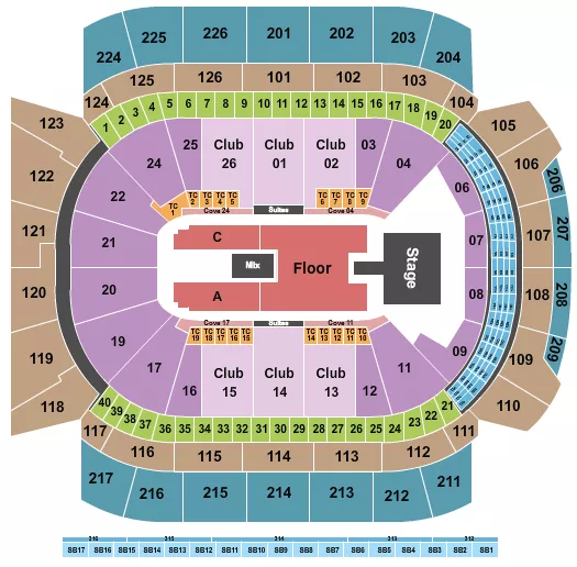 seating chart for Climate Pledge Arena - Papa Roach - eventticketscenter.com