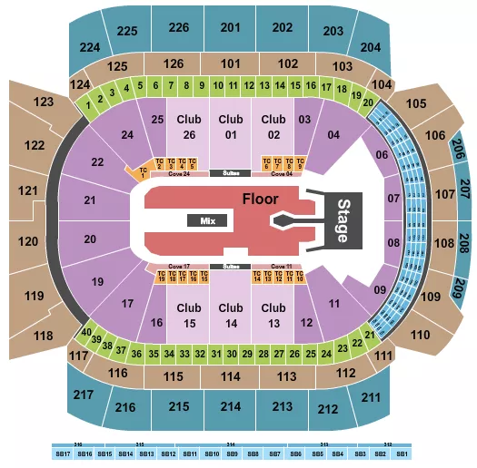seating chart for Climate Pledge Arena - Tim McGraw 2023 - eventticketscenter.com