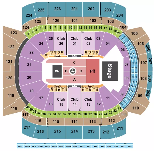 seating chart for Climate Pledge Arena - Tyler Childers - eventticketscenter.com
