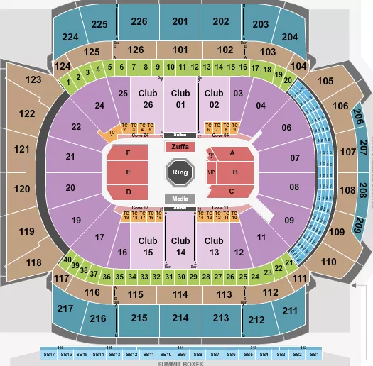 seating chart for Climate Pledge Arena - UFC - eventticketscenter.com