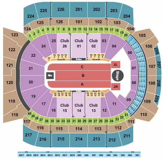 seating chart for Climate Pledge Arena - Zayn - eventticketscenter.com
