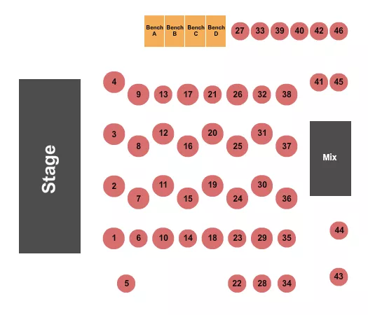 seating chart for Clowes Memorial Hall - Endstage - Tables - eventticketscenter.com