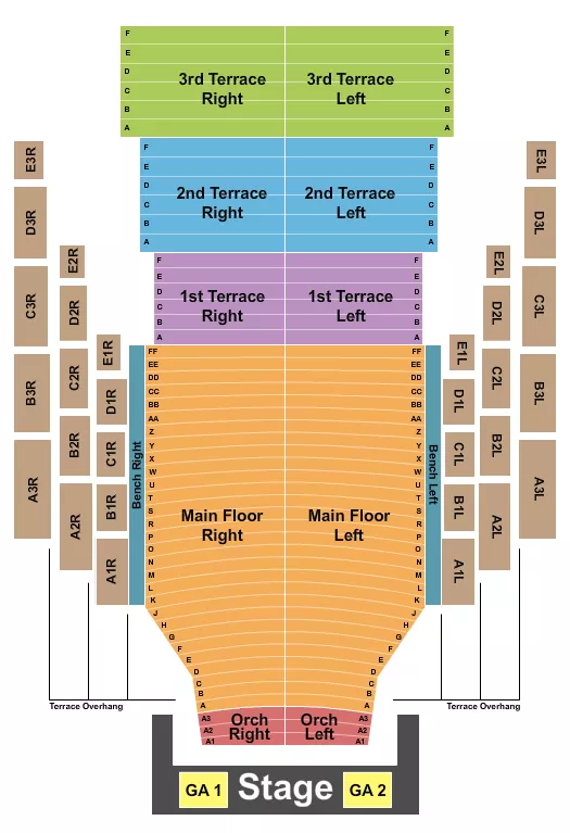 seating chart for Clowes Memorial Hall - Endstage 2 - eventticketscenter.com