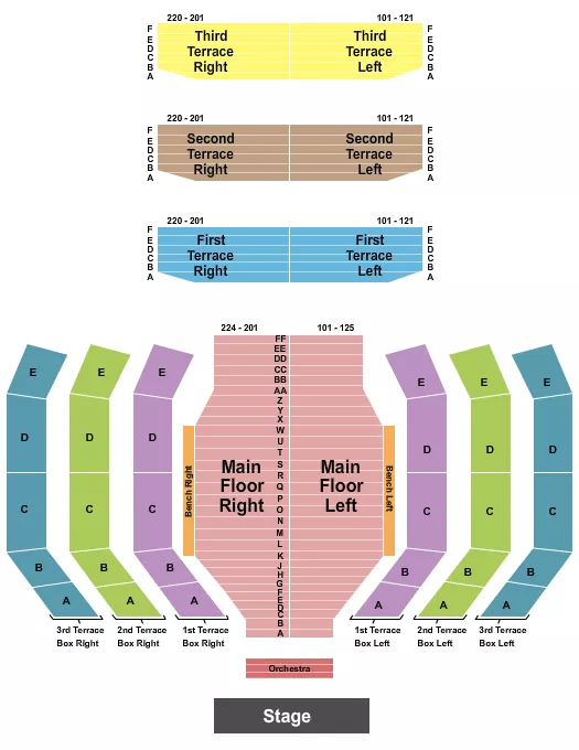 seating chart for Clowes Memorial Hall - Endstage - eventticketscenter.com