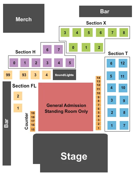 seating chart for Club LA - Destin - Endstage GA & Tables - eventticketscenter.com