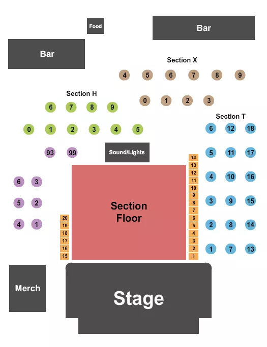 seating chart for Club LA - Destin - Endstage GA & Tables 2 - eventticketscenter.com