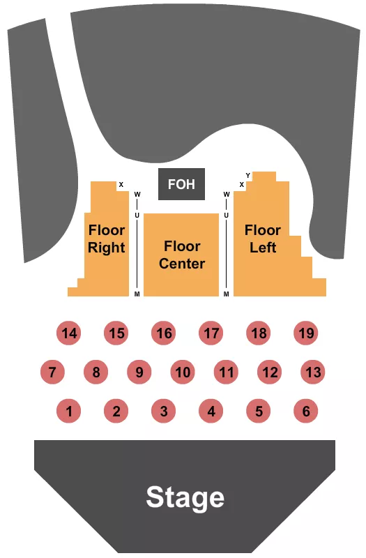 seating chart for Clyde Theatre - Endstage Tables - eventticketscenter.com
