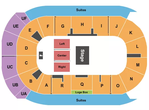 seating chart for Co-Op Place - Half House RSV Floor - eventticketscenter.com