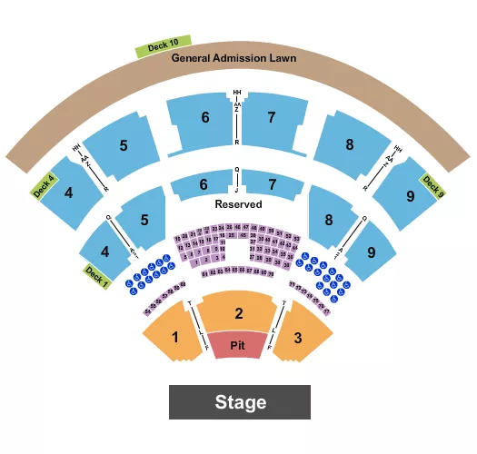 seating chart for Coastal Credit Union Music Park at Walnut Creek - Endstage GA pit w/ Decks 3 - eventticketscenter.com