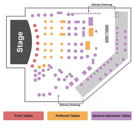 seating chart for Cobb's Comedy Club - Front/Preferred/GA - eventticketscenter.com