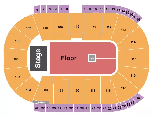seating chart for Coca-Cola Coliseum - End Stage GA 2 - eventticketscenter.com