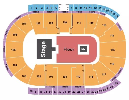 seating chart for Coca-Cola Coliseum - Endstage GA Flr/Catwalk - eventticketscenter.com