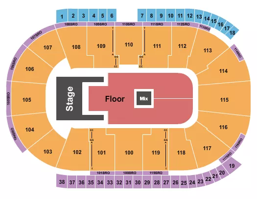 seating chart for Coca-Cola Coliseum - Fridayy - eventticketscenter.com