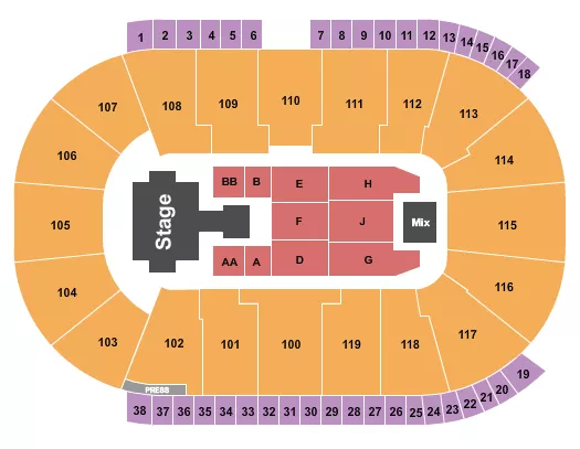 seating chart for Coca-Cola Coliseum - Joker Xue - eventticketscenter.com