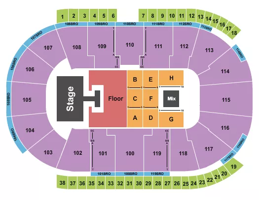 seating chart for Coca-Cola Coliseum - Riley Green - eventticketscenter.com