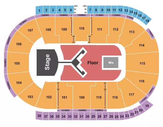 seating chart for Coca-Cola Coliseum - Shinedown - eventticketscenter.com