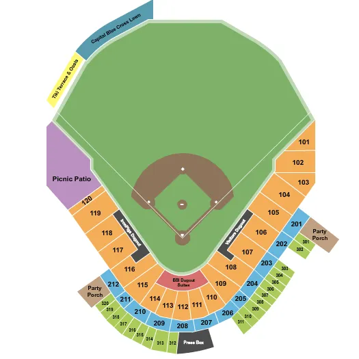 Baseball Seating Map