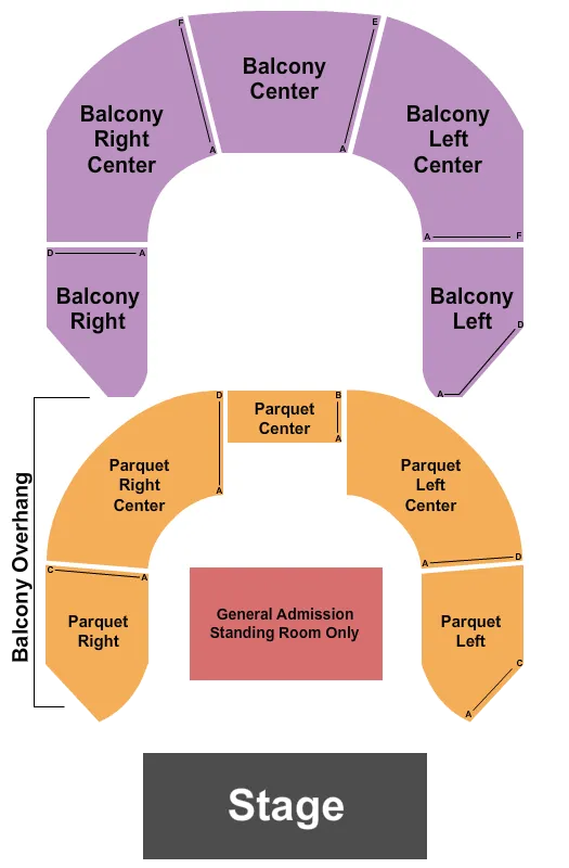 seating chart for Cohoes Music Hall - Endstage GA 2 - eventticketscenter.com