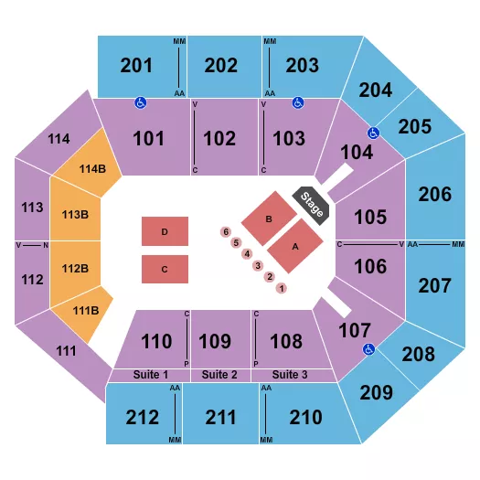 seating chart for College Park Center - MS Now Live - eventticketscenter.com