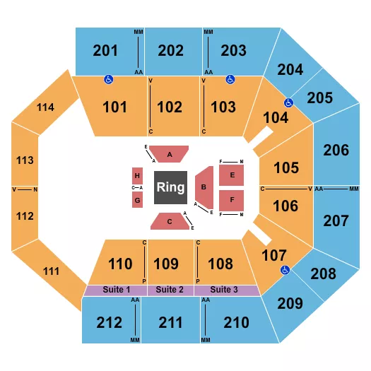 seating chart for College Park Center - Wrestling 4 - eventticketscenter.com