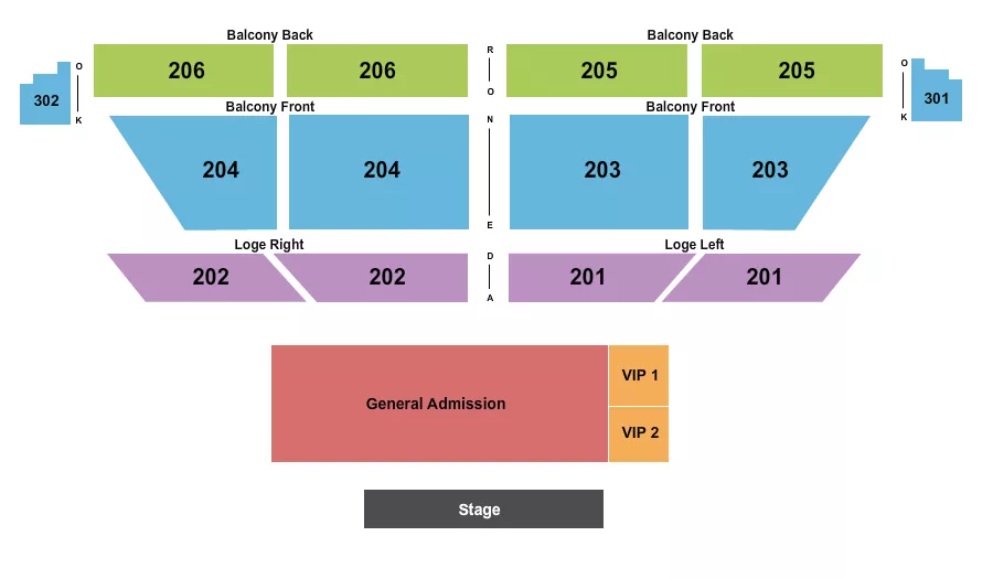 seating chart for College Street Music Hall - Endstage 6 - eventticketscenter.com