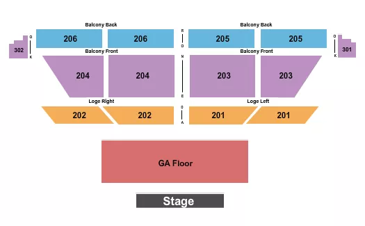 seating chart for College Street Music Hall - Endstage GA Floor 2 - eventticketscenter.com