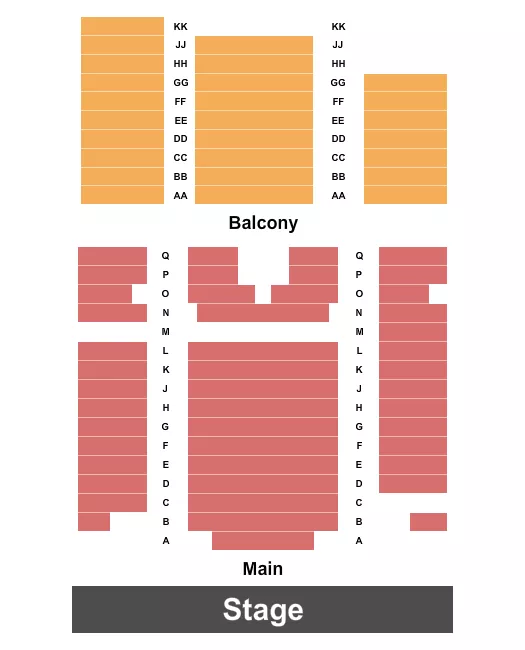 seating chart for Colonial Center for the Performing Arts - Endstage - eventticketscenter.com