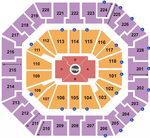 seating chart for Colonial Life Arena - Center Stage 1 - eventticketscenter.com