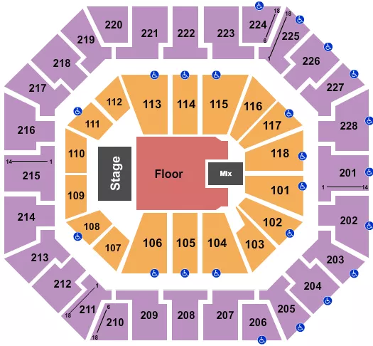 seating chart for Colonial Life Arena - Endstage GA Floor - eventticketscenter.com