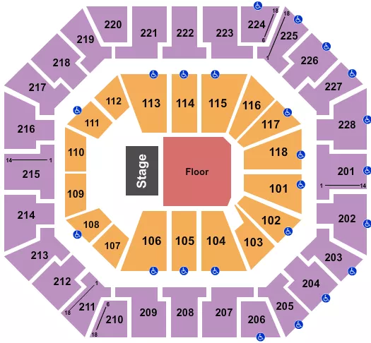 seating chart for Colonial Life Arena - Endstage Reserved Floor - eventticketscenter.com