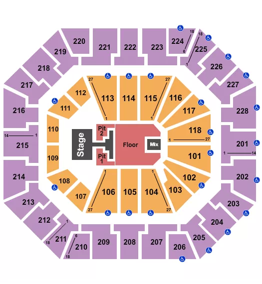 seating chart for Colonial Life Arena - Phil Wickham - eventticketscenter.com