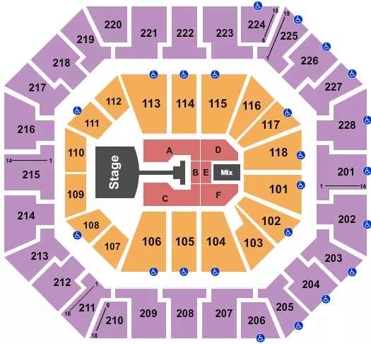 seating chart for Colonial Life Arena - Pink - eventticketscenter.com