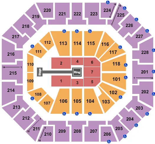 seating chart for Colonial Life Arena - Wrestling - eventticketscenter.com