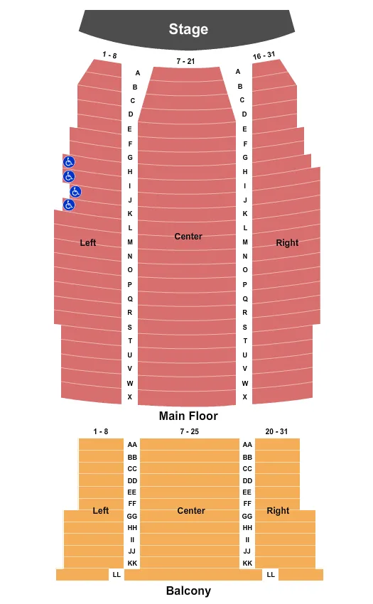 seating chart for Colonial Theatre - Idaho Falls - Endstage - eventticketscenter.com