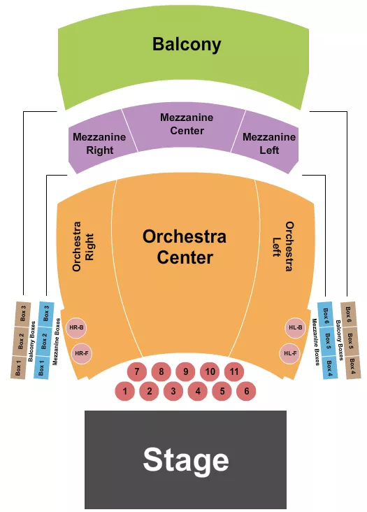 seating chart for Columbia County Performing Arts Center - Endstage Tables - eventticketscenter.com