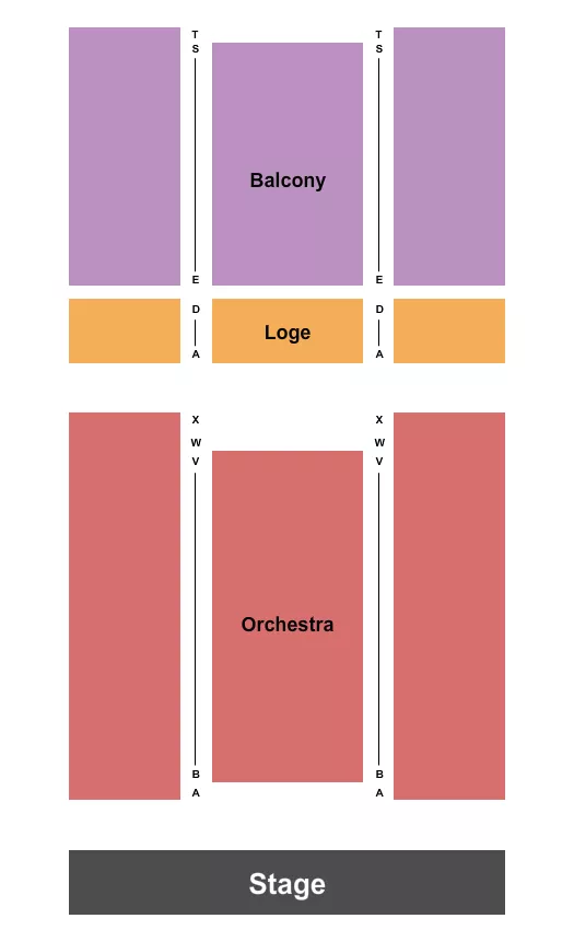 seating chart for Columbia Theater - End Stage - eventticketscenter.com