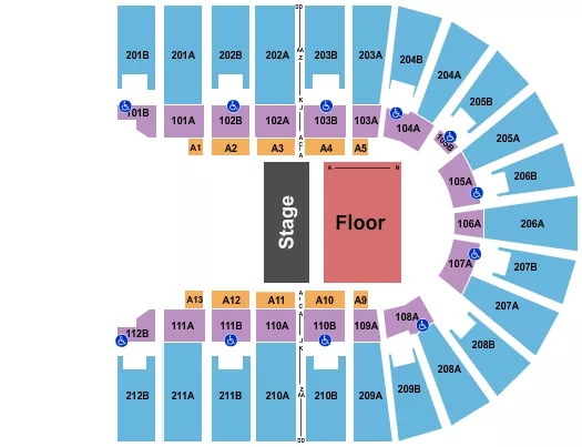 seating chart for Columbus Civic Center - Half House Reserved Floor - eventticketscenter.com