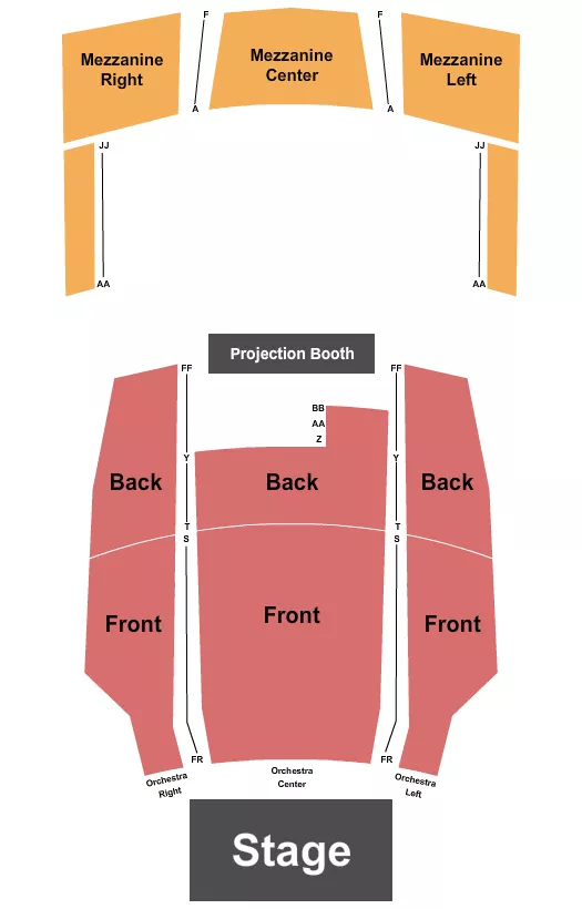 seating chart for Columbus Theatre - RI - Endstage 2 - eventticketscenter.com