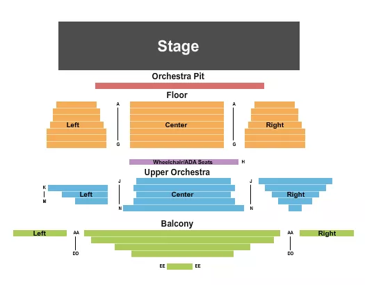 seating chart for Combs Performing Arts Center - End Stage - eventticketscenter.com