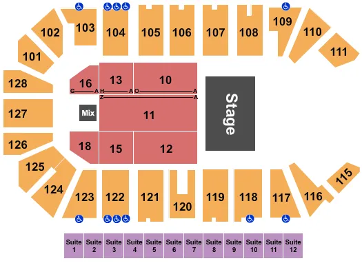 seating chart for Comerica Center - Baby Shark Live - eventticketscenter.com